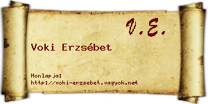 Voki Erzsébet névjegykártya